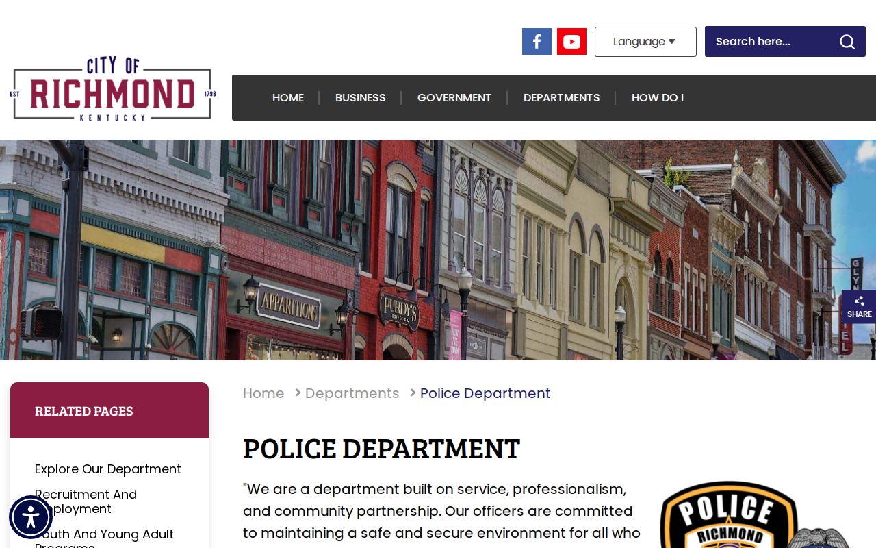 Richmond criminal records source at the Richmond Police Department
