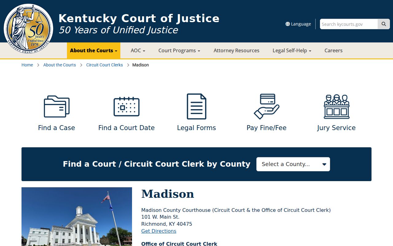 Madison County criminal court cases courthouse and clerk contacts