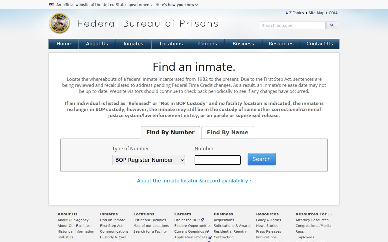 Madison County criminal record search using the federal inmate locator